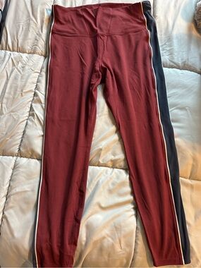 all in motion Maroon Leggings with Navy Side Panels